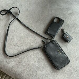 Bandolier iPhone 14 Pro case, AirPod holder and expanded pouch